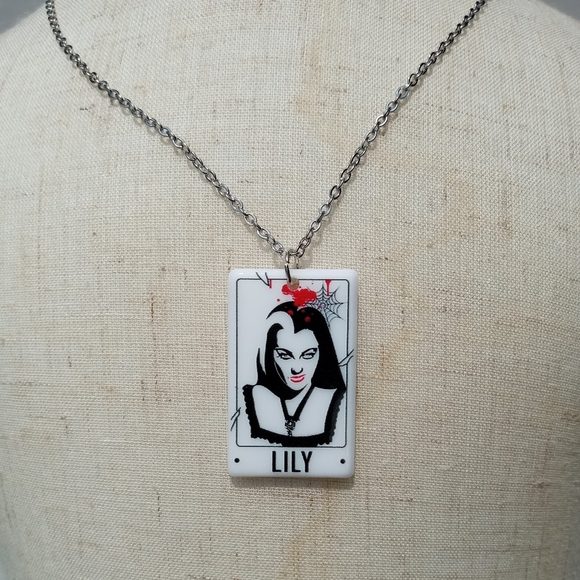Hand Crafted Jewelry - 2/$10 Handmade Lily Munster Pendant Necklace